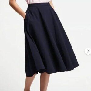 Ines de la Fressange x Uniqlo Navy Flared Full Midi Skirt